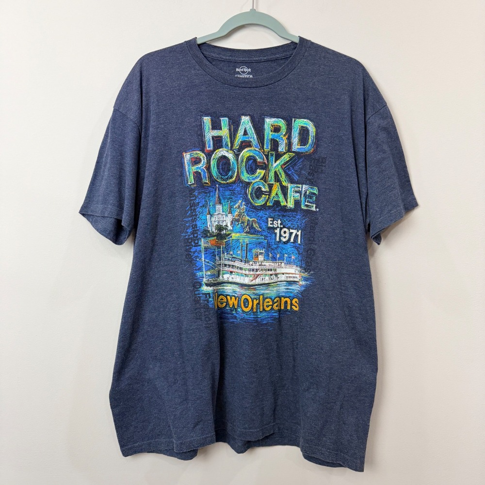 Hard Rock Cafe Mens XL T-Shirt New Orleans Limited Edition Heather Classic MUSIC